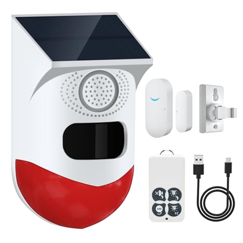 Yasorn RF Alarma infrarroja Alarma de Puerta con Control Remoto, 120db Rango de Sensor infrarrojo 12m/110°, IP67 clasificación Impermeable, Sistema de Alarma garajes, Granjas y Jardines.