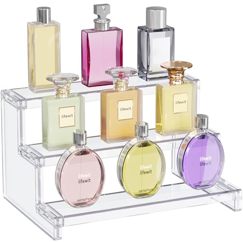 Lifewit 3-stufiger Klarer Display Ständer, 22,8 x 15,7 x 13 cm Kunststoff Schminktisch Organizer,...