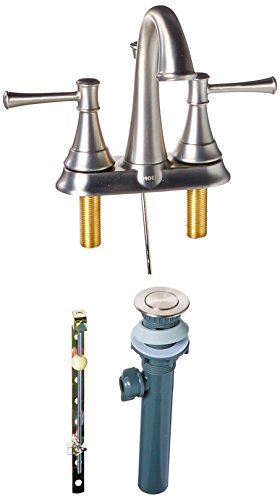 Moen Ws84777Msrn Ashville Centerset 2 Handle Bathroom Faucet, Brushed Nickel #TOP12
