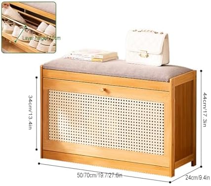 Shoe Storage Cabinet Cabinets Hallway Slim Cupboard Cupboards Hallways Slimline，Rattan Shoe Storage Bench with Cushion - Stylish Entryway Shoe Cabinet & for Hallway, Living Room, &