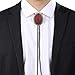 pistro Cowboy Necktie Necklace Pendant Stylish American Chain Retro Fashion Bolo Tie for Costume Banquet Cosplay Engagement Wedding Dark Red