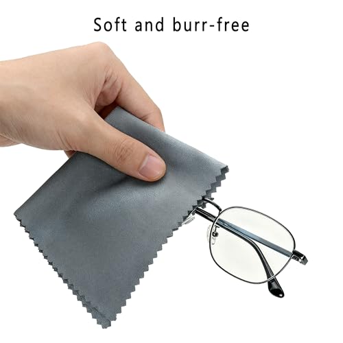 Xcdhemde® 8 Piezas Gamuza Limpia Gafas de- 20x21 cm, Paño de Limpieza de Microfibra, Utilizado para Limpiar Lentes, Gafas, Pantallas, Teléfonos Móviles y Computadoras, Reutilizable (Gris) - imagen 4