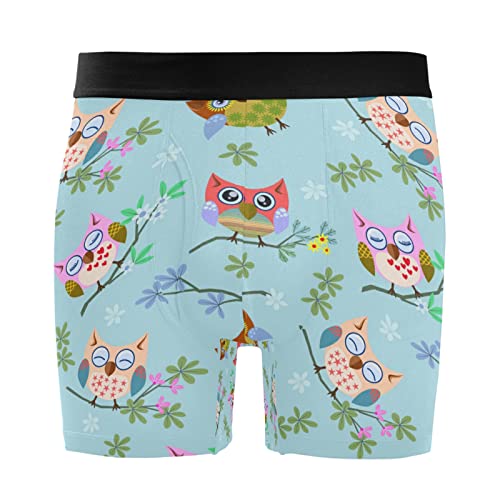 Bóxer para hombre Vnurnrn con estampado de búho pack de 2 calzoncillos elásticos