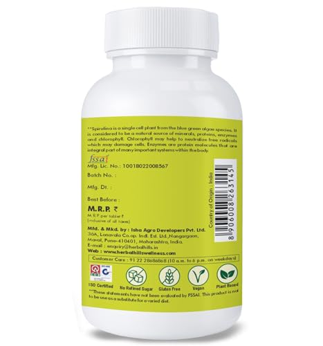Image of Herbal Hills Spirulina Tablets (60 Count Pack of 5)