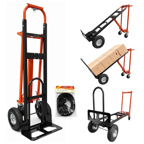 Carretilla convertible 4 en 1 plegable, capacidad 1000 lbs