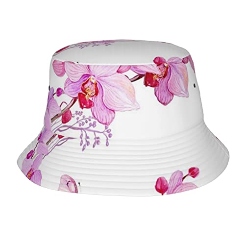 Chapeau de soleil à large bord avec broderie rose Chapeau de pêche pliable et compact
