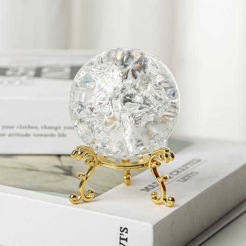 Boule de cristal craquelée transparente 50mm objet décoration maison - 5