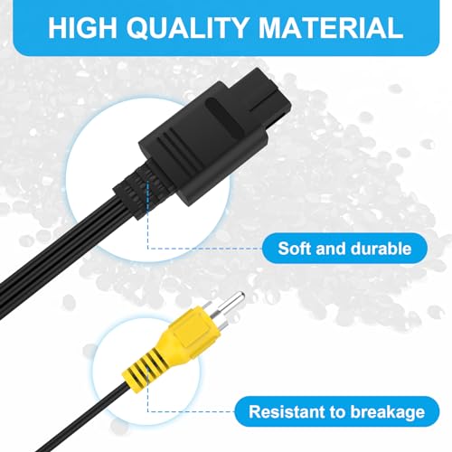 N64-AV-Kabel, AV-Composite-Kabel, Audio-Video-Kabel, kompatibel mit Nintendo 64 N64, Gamecube GC, Super Nintendo SNES TV-Spiel, 1,8 m – Bild 8