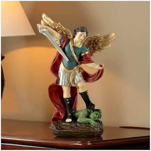 Estatua San Miguel Arcángel 5.32” Resina Pintada a Mano miniatura 1