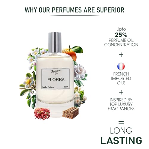 Image of Florra | Luxury Women Eau De Parfum | White Floral Sweet Patchouli | Flora Perfume for Woman | Luxury Gift for Women | 100 ml