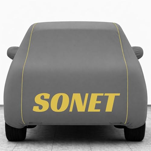 Image of Kings of Cover New Grey 100% Waterproof Sonet Car Cover | Polyester Car Body Cover for Rain & Sun | UV Protection, Dustproof, Scratch Resistant, Windproof, Heat Resistant, Custom Fit