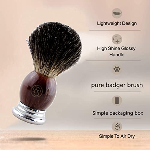 Shaving Brush For Men,Frank Fs Shaving Pure Badger Chrome Metal Brushes For Professional Shaving Gift To Father Husband(Knot Size 20Mm) #TOP2