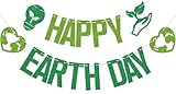 SJcysrilla Happy Earth Day Banner Happy Earth Day Decorations Environmental Protection Themed Baby Shower Party Supplies Green Glitter