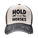 OTIQTI ART Hold Your Horses 5 Baseball Cap Cotton Hat Contrast Color Denim Baseball Cap for Men Women