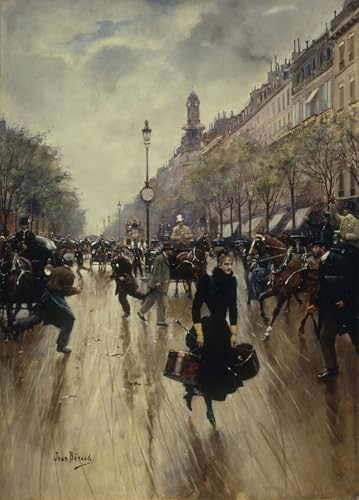 Toile Jean Beraud Seize heures au Carrefour Drouot 60x90cm
