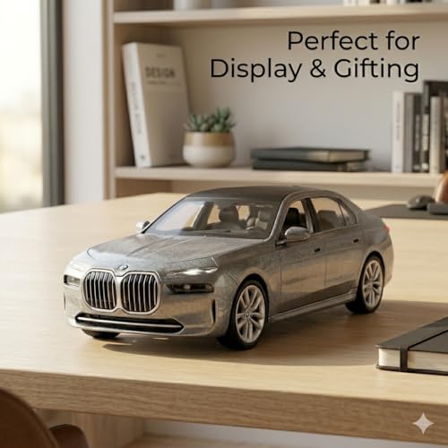 Image of Wizplex MSZ 1:43 BMW i7 Diecast Car (11.2 cm) Licensed Model with Openable Doors & Pull Back Action - Mini Collectible Toy for Kids & Gifting