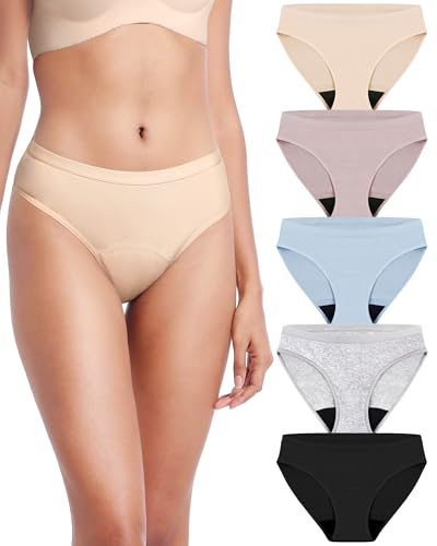 AIRCUTE Washable Leak Proof Incontinence Underwear for Women Absorbency Bladder Control Briefs...