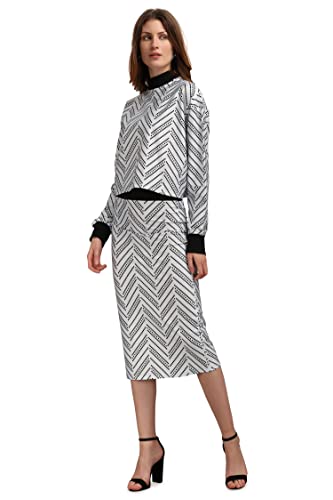 Image of PURVAJA Women's Midi Dress (Maxi-018-Dotted Line-M White M)