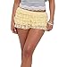 Women Lolita Lace Bloomer Shorts Y2K Layered Low Rise Micro Pettipants Sexy Mini Booty Shorts Tiered Pumpkin Panties (Yellow, L)