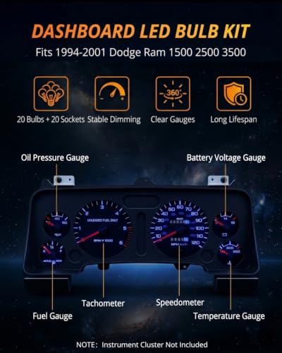 Kit de 20 bombillas LED para tablero Dodge Ram 1994-2001 miniatura 2