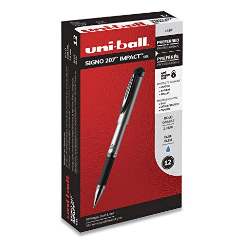Stylo à encre gel 207 Impact roller bleu pointe large écriture fluide