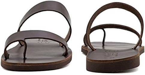 Size 7 Brown Emmanuela Greek Handmade Leather Sandals, Quality Slide on Sandals, Summer Shoes for Men, Ring Toe Sandals, Slider Sandals for men | Image 6