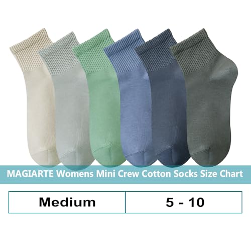 Image of MAGIARTE Womens Mini Crew Ankle Socks Athletic Casual Cotton Socks for Women