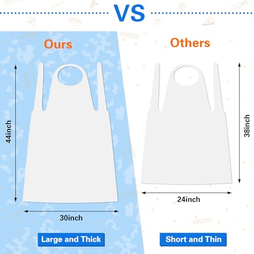 JULMELON Transparente Kunststoffschürzen Einweg Erwachsene Malschürzen Einwegkittel für Erwachsene Malerei Kochen Picknick Party, Transparent, 44 X 30