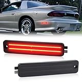 Gempro LED Side Marker Lights for 1993-2002 Pontiac Firebird Trans AM Red Rear Bumper Parking Lamps, 2PCS (Smoked Len)