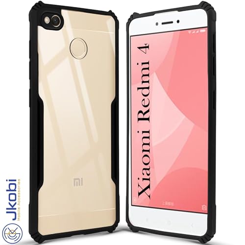 Image of Jkobi Back Case Cover for Xiaomi Redmi 4 (Shockproof with Polycarbonate Clear Panel | Professional Black)