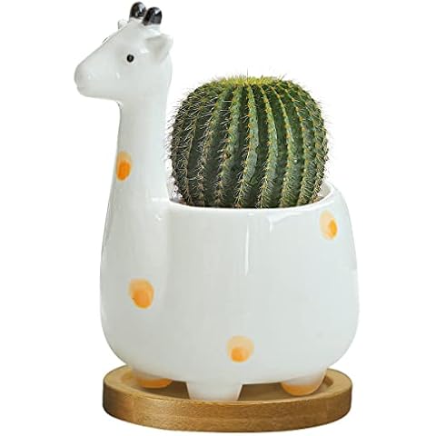 GeLive Giraffe Succulent Planter with Tray Cover