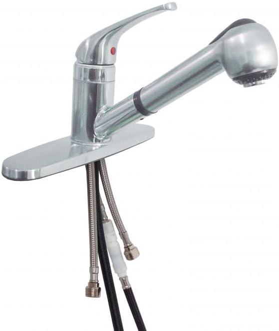 Kitchen 8" Deck Mount Pull-Out Spout Single Lever Chrome 1/2" NPT - SL1000