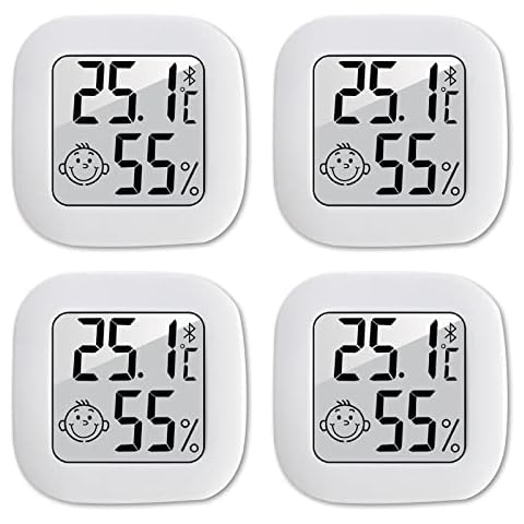 Thermometer Hygrometer Innen,4 Stück RUIZHI Mini Digitales Thermometer Cover
