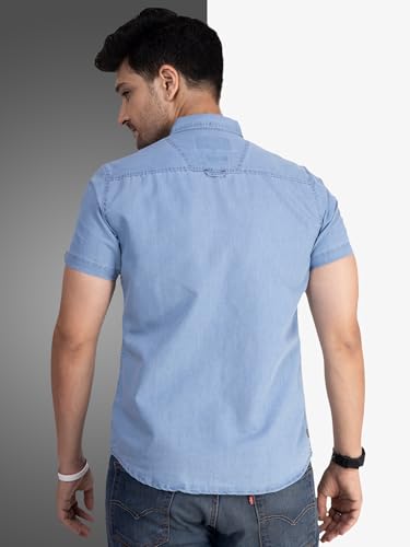 Image of Men's Denim Casual Shirts for Men | Half Sleeve Shirt | Regular Fit