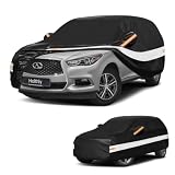 Holthly 10 Layers SUV Car Cover Custom Fit for Infiniti QX60 (2013-2026), Waterproof All Weather for Automobiles, Outdoor Full Cover Sun Dust Rain Protection with Cotton. Black