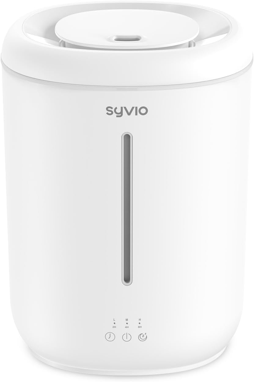 Syvio Humidifiers for Bedroom Large Room, Easy to Clean Humidifier Ultrasonic & Essential Oil Diffuser, Room Humidifier for Bedroom Baby Plant Cool Mist, Top Fill, Quiet, 360° Nozzle, Auto Off, 2.8L …
