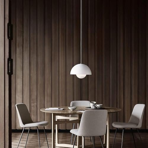 Lampe suspension en fer forgé blanc au design demi-circulaire - 6
