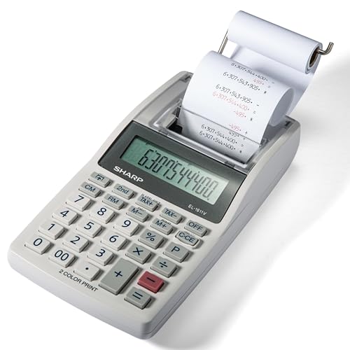 Calculatrice 12 chiffres Sharp EL-1611V avec fonctions fiscales et impression bicolore