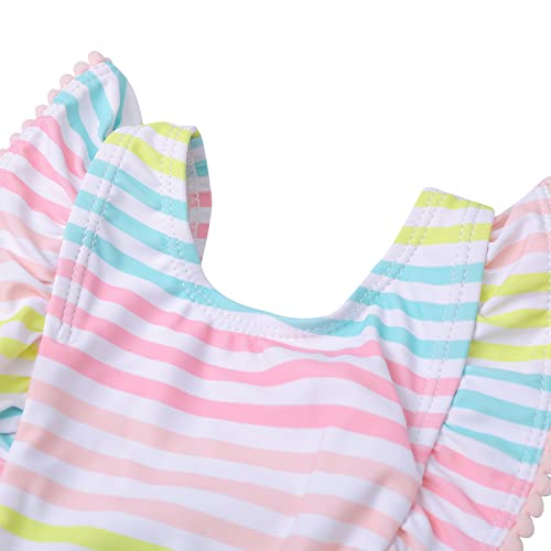 LIZENS Girls Swimsuit Kids Scalloped One Piece Ruffle Swimsuit Girls Swimwear Print3