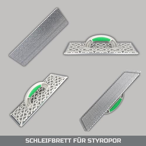 ToolSpace GROß Styropor Raspel Schleifbrett Schleifer 380x160mm Raspelbrett Styroporraspel Styroporschaber Reibebrett Kunststoff Verzinkt Stahlblech Nivellieren von Styroporplattenstößen