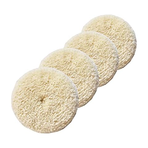 Sisha-A Wool Polishing Pads, 4 Pack 7" Buffing Pads with Hook and Loop Back for Compound, Cutting & Polishing, 100% Natural Wool, Thick and Aggressive Cover