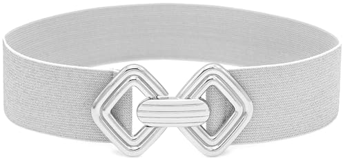 Wide Elastic Waist Belts for Women Stretchy Skinny Belts with Gold Buckle for Dresses