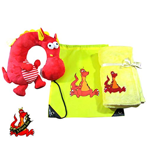 Life's Simple Answers Travel Blanket and Pillow Set for Kids - Plush Animal
