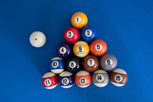 Dynasphere Gold Pool Ball Set - 1 Cue Ball, 7 Striped, 8 Solid, Cleaning Cloth, 2 Racks