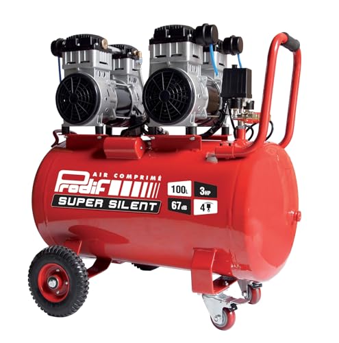 Compresseur d'atelier silencieux 100l 3cv 230v 8bar PRODIF - SIL1003