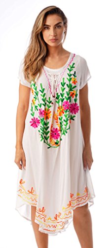 Riviera Sun Short Sleeve Umbrella Dresses For Women 21854-Wht-2X White #TOP17