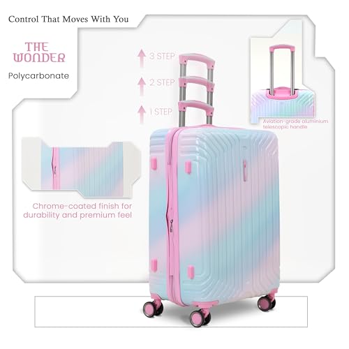 Image of The Wonder Luggage Trolley Bags Set of 3 | 360 Disc Spinner Wheels | Polycarbonate Expandable Suitcase, Lightweight Durable Hard Shell, TSA Type Lock, 360 Disc Spinner Wheels