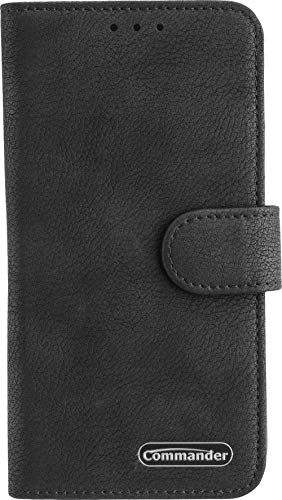 Étui rabat iPhone 15 Plus Commander Elite cuir noir premium