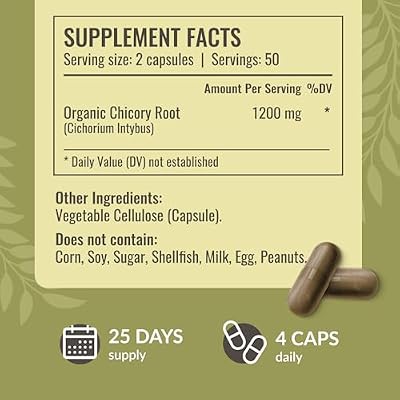 HERBAMAMA Chicory and Goldenseal Kit - Bundle of Chicory Root Capsules 100 & Goldenseal Root Capsules - Vegan, Non-GMO, Gelatin-Free - 2 Pack