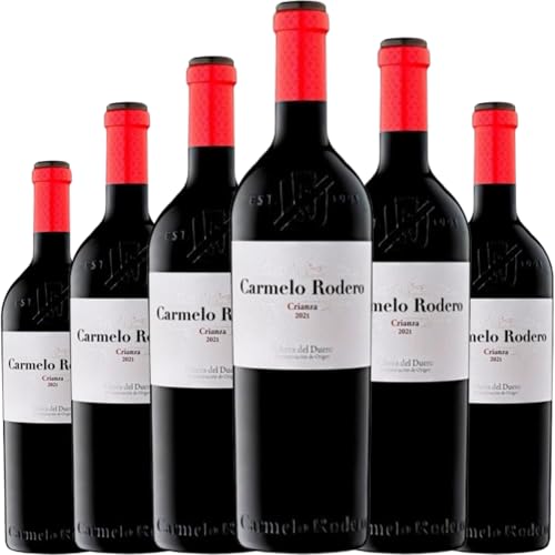 Carmelo Rodero Crianza, vino tinto español con Tempranillo y Cabernet Sauvignon, ideal para disfrutar cuerpo, carácter y elegancia en cada copa.| 6 botellas